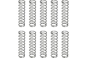 uxcell 10Pcs Compression Spring, 10mm OD, 1mm Wire Size, 40mm Free Length, Spring Steel Construction Extended Mechanical Compression Springs for Shop and Home Repairs, Silver Tone