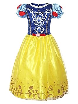 Yigoo Mädchen Kostüm Schneewittchen Prinzessin Kleid Party Kinder Retro Cosplay Kleidung Festival Hallween Karnerval 120