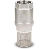2" NPT Foot Valve with Filter Stainless Steel Heavy Duty Female Thread DN50 | Vertical Spring Check Valve with Strainer, Maintains Pump Prime, Prevents Backflow, for Water Pump, Irrigation, Water Oil Gas