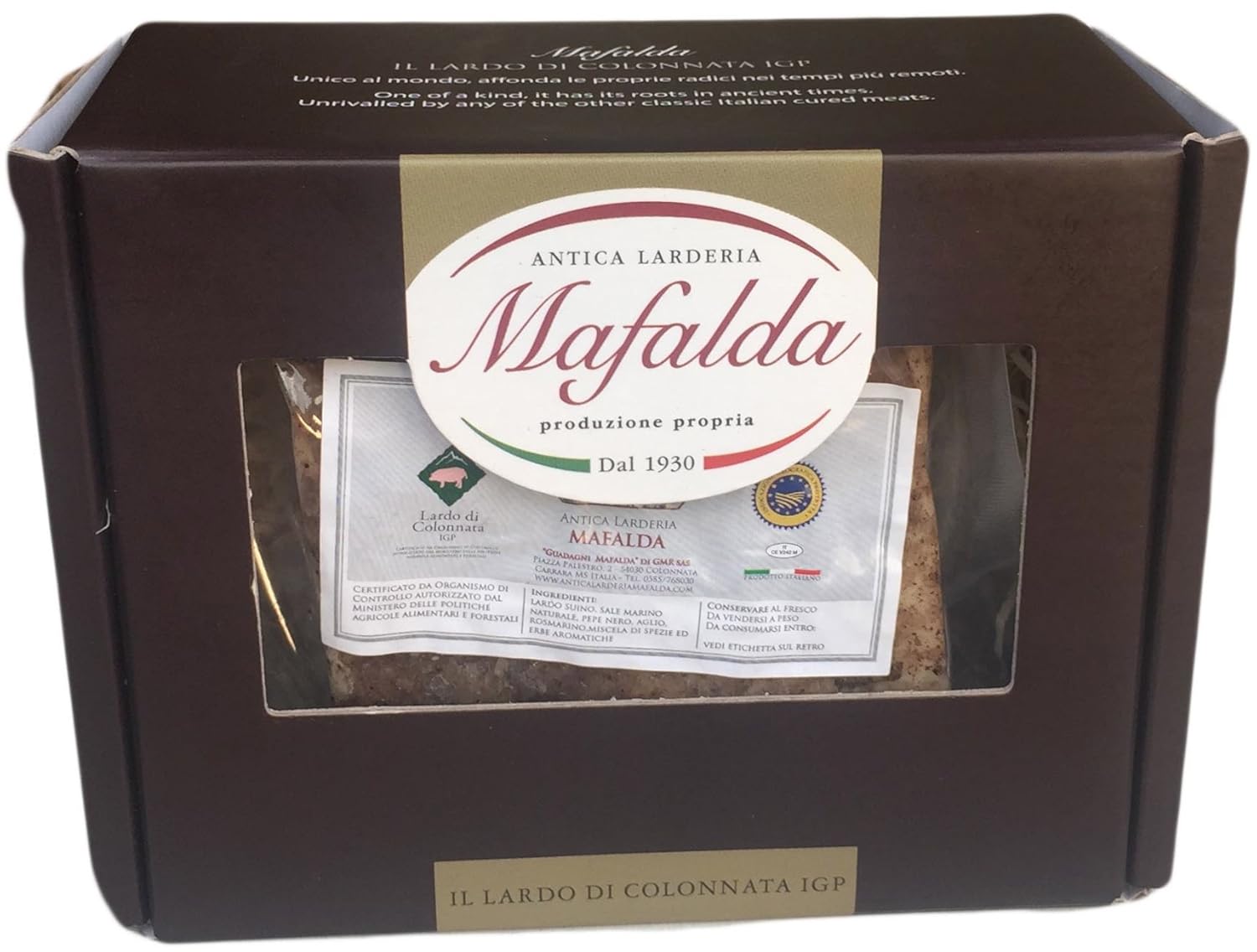 Box Lardo di Colonnata IGP 500gr: Amazon.es: Alimentación y bebidas