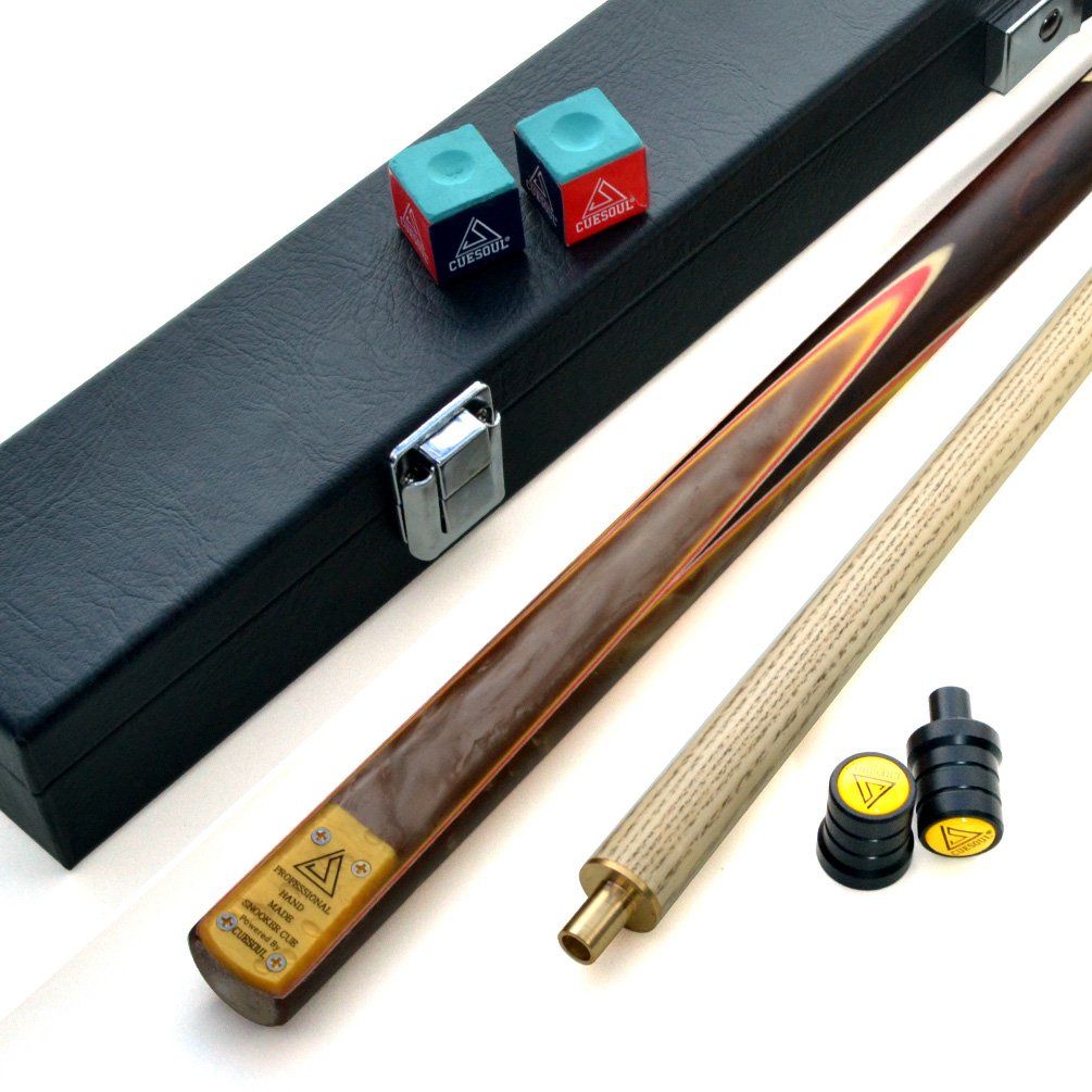 CUESOUL 57" 2 Piece Jointed Snooker/Pool Cue Hand-Spliced with Leatherette Cue Case(CSSC-D420)
