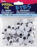 Paste On Wiggle Eyes 12mm 118/Pkg-Black