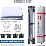 MasterCanopy Durable Ez Pop-up Gazebo 2.5x2.5M White with Sidewall view 6