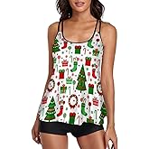 Meaudiwes Flowy Tummy Control Tankini Sets Fashion Swimsuits Two Piece Swimwear