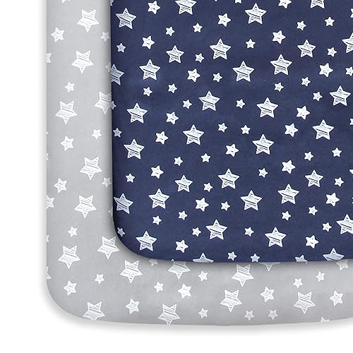 Pack and Play Sheets Boy, Mini Crib Sheets Boy, Stretchy Pack n