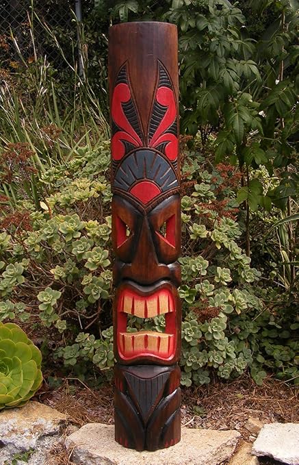 Home Garden Home Decor Tribal Tiki Wood Wall Mask Patio Tropical