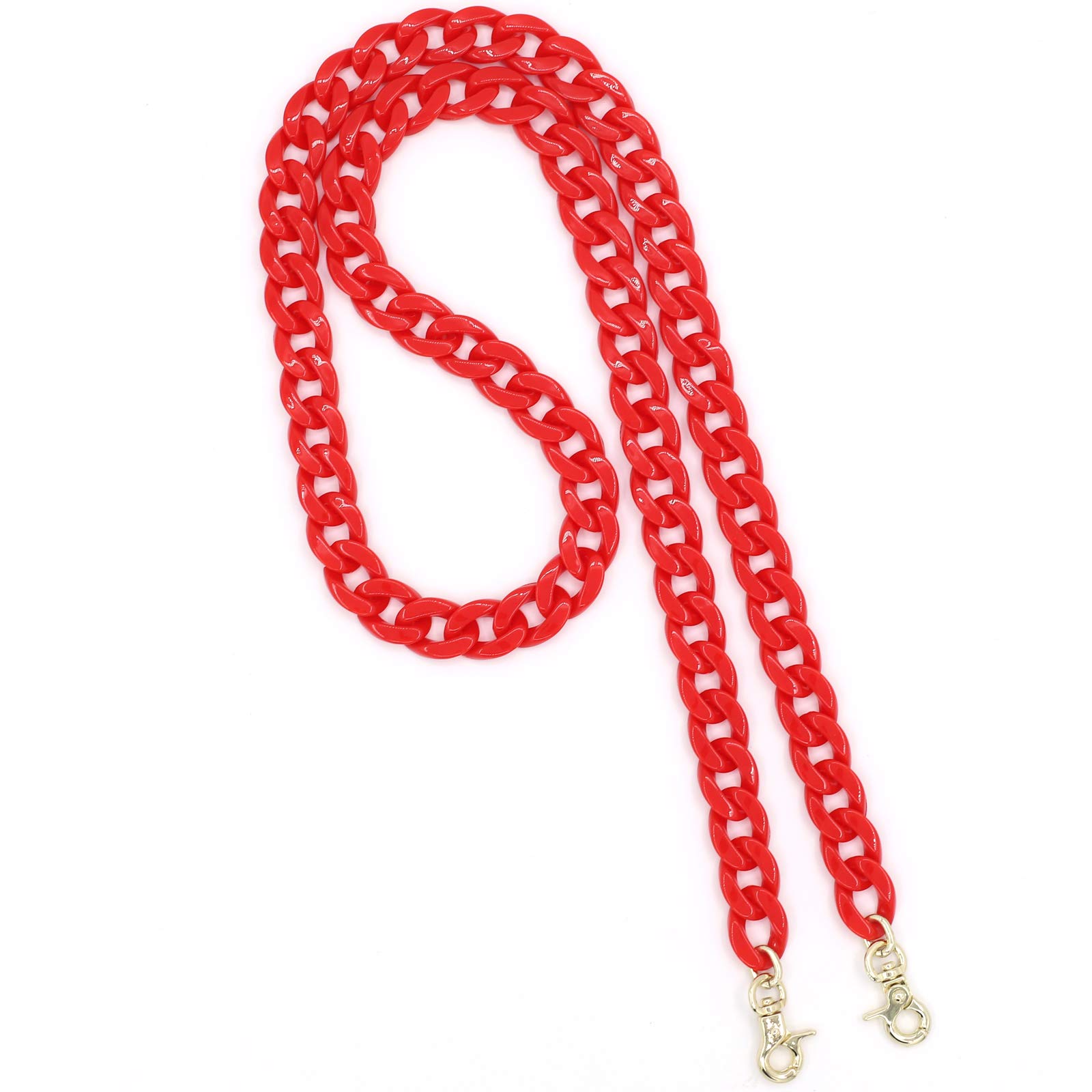 Photo 1 of **MISSING STRAP BUCKLES TO ATTACH STRAPS TO BAG** AUMEY 40 Inches DIY Resin Bag Strap Plastic Ladies Bag Chain Shoulder Cross Body Bag Handbag Purse Replacement Chain Strap Set with Buckles (Red)