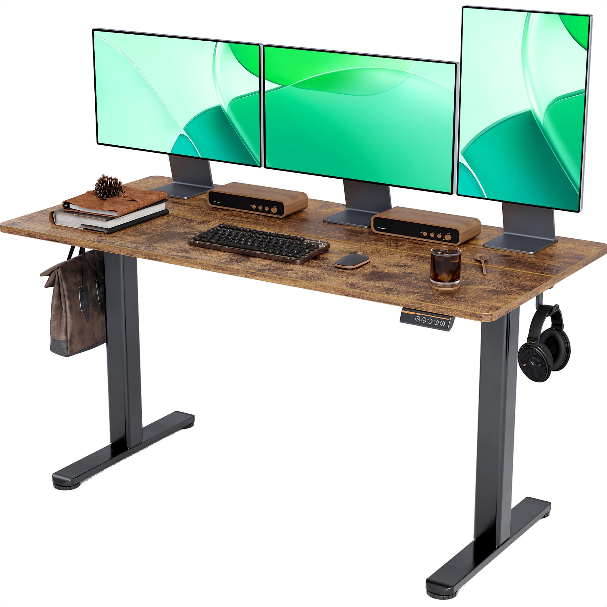 Photo 1 of **TOP OF DESK ONLY**  
Desk, Adjustable Height Stand up Desk Rustic Brown Top