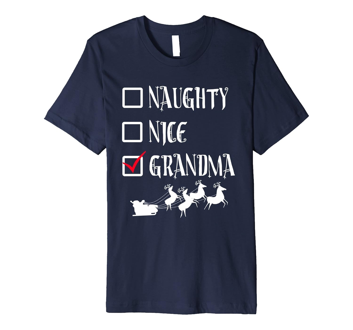 UGLY CHRISTMAS SWEATER SHIRT Naughty Nice GRANDMA Funny Tee-ANZ