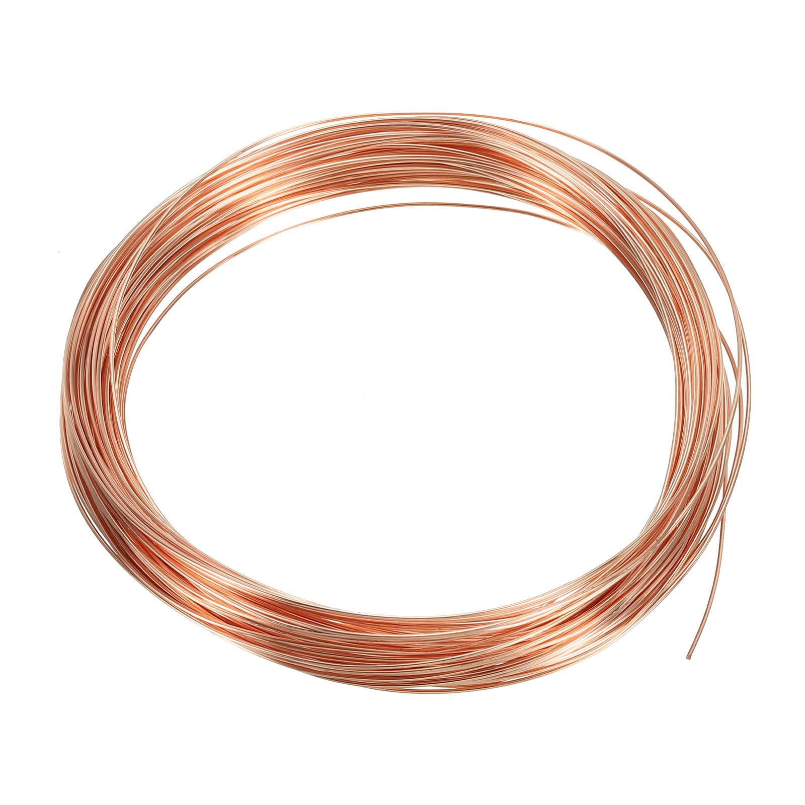 PATIKIL 49 Feet Solid Bare Copper Wire, 22 Gauge 99.9% Pure Copper Wire 0.7mm Soft Beading Wire Metal Plant Stem Ties for Jewelry Craft (15m)
