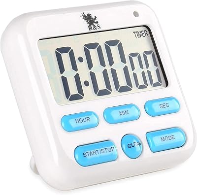 H&S Digital Kitchen Timer with Magnetic Back and Loud Alarm