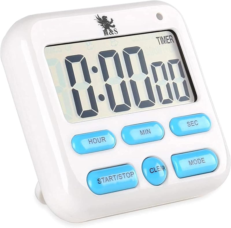 H&S Digital Kitchen Timer with Magnetic Back and Loud Alarm