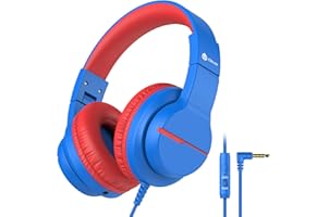 iClever HS19 Kids Headphones with Microphone for School, Volume Limiter 85/94dB, Over-Ear Girls Boys Headphones for Kids with