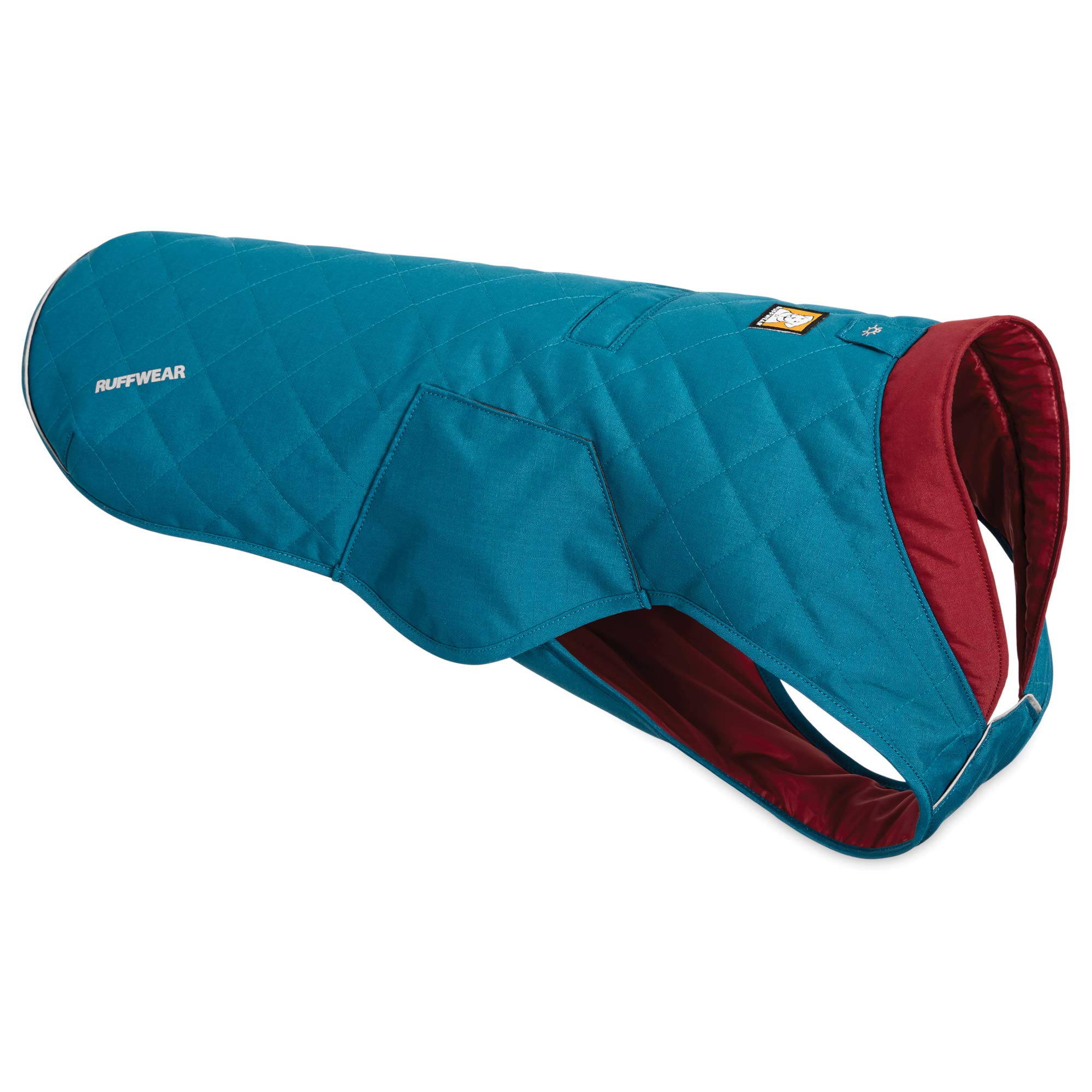 RUFFWEAR Stumptown Jacket, Overcoat for Dogs, Warm and Abrasion-resistant for Clear Cold Days, Metolius Blue, X-Small