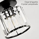 ZYDTRIP Crystal Ceiling Light Modern LED Chandelier Black Pendant Fixture view 6