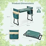 TANGZON Foldable Garden Kneeler & Seat, 2-in-1 Stool with Tool Pouch view 3