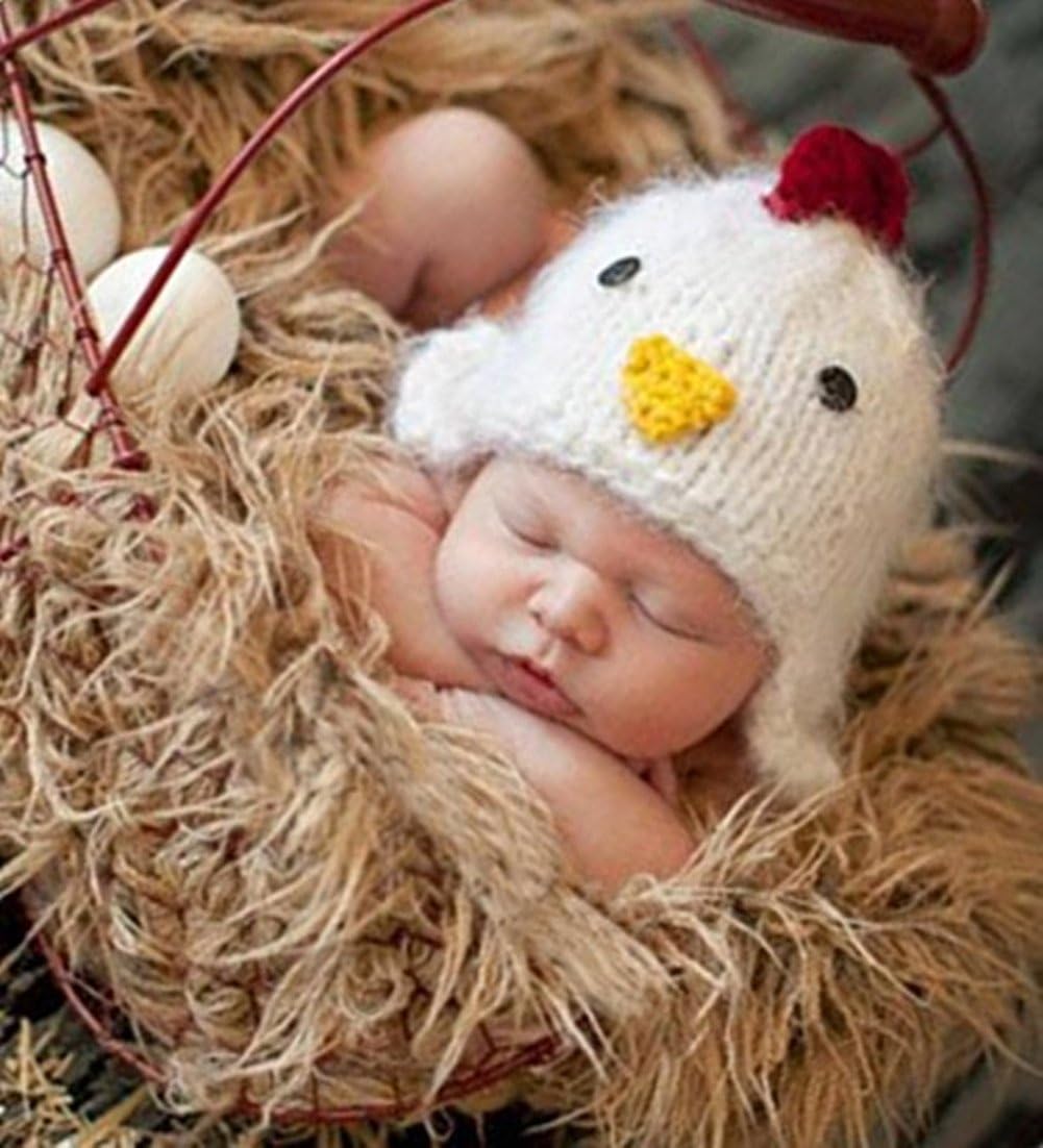 Fashion Cute Newborn Boy Girl Knitted Costume Baby Photography Props Outfits Chick Hat