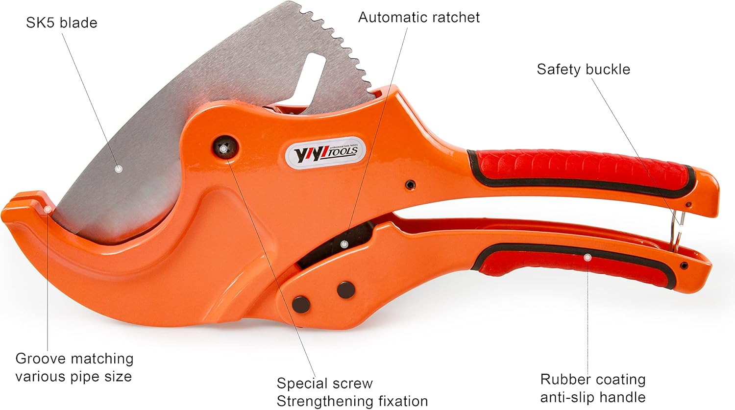 "YIYITOOLS PVC Cutter, Ratcheting Pipe Cutters Cuts up to 2-1/2"" Pipe Capacity Cutting Tool. Ideal Pipe Cutter for Home Working and Plumbers" (QF-1-004): Home Improvement