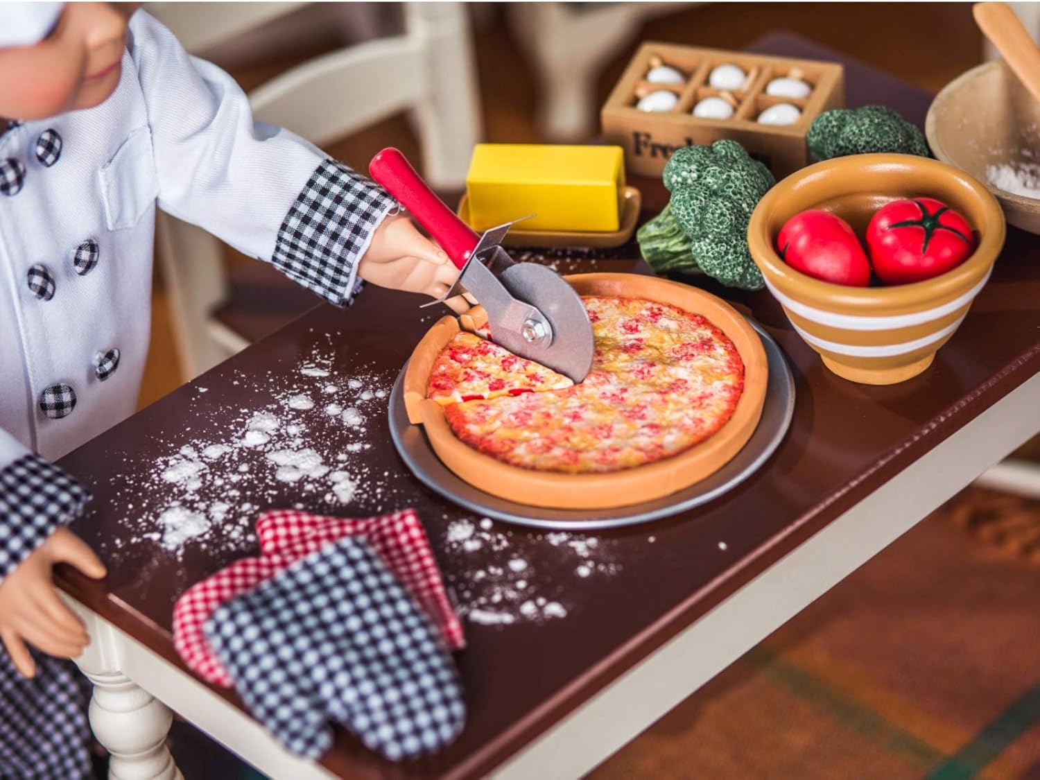 american girl doll pizza party set