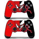 Vanknight 2 Pack Controllers Skin Covers Vinyl Stickers Decal Compatible with PS4 Controller Remote Spider Red