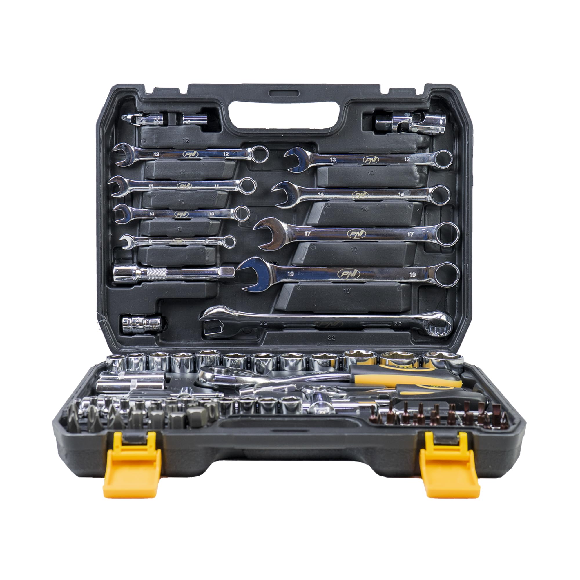 Multifunctional Set with Tubular and Fixed Keys PNI TCF82, 82 Pieces, Plastic Box