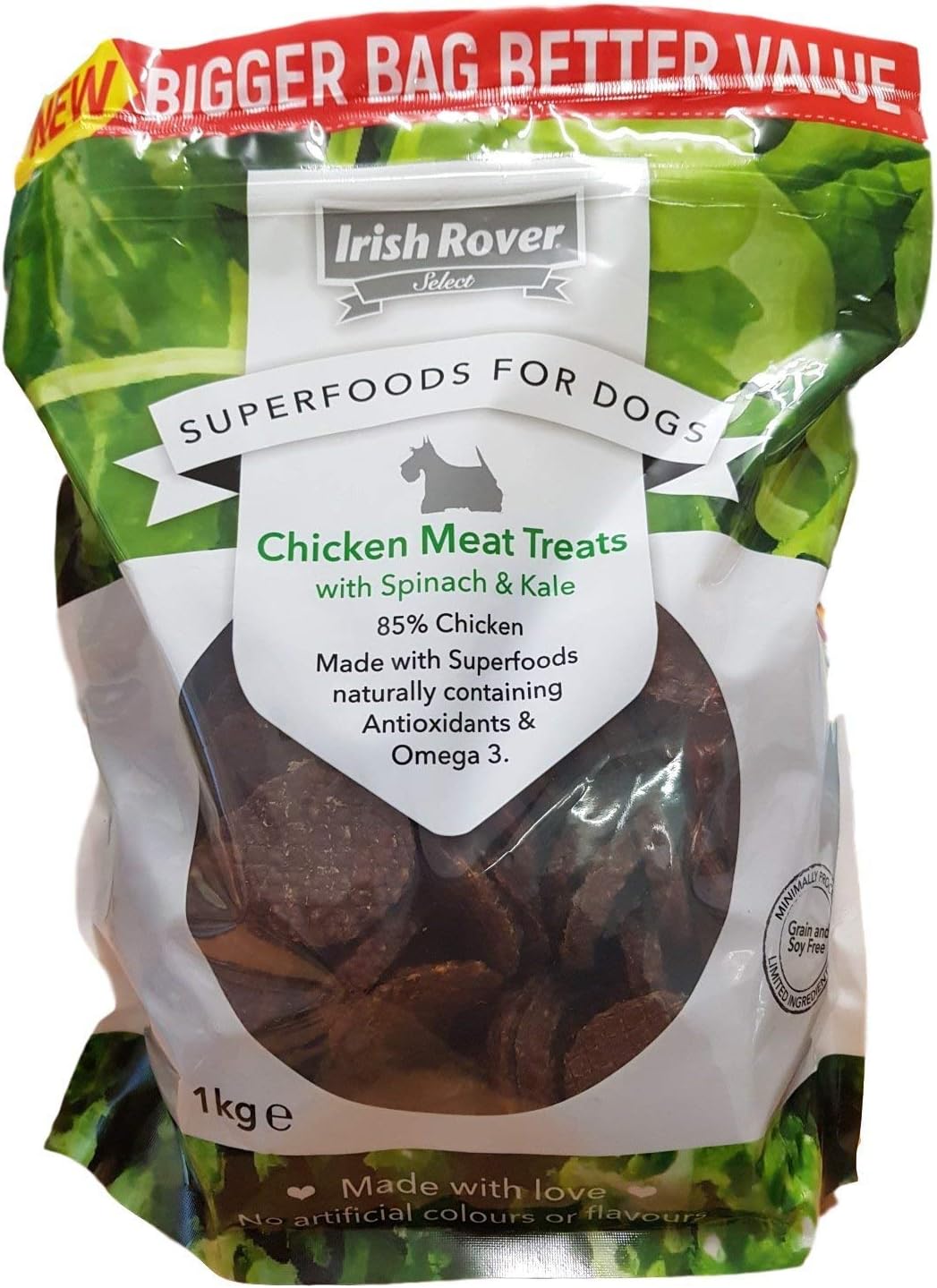 2 X New Select Super Foods for Dogs Chicken Spinach and Kale 1Kg, Brown, 1 kg (Pack of 1)