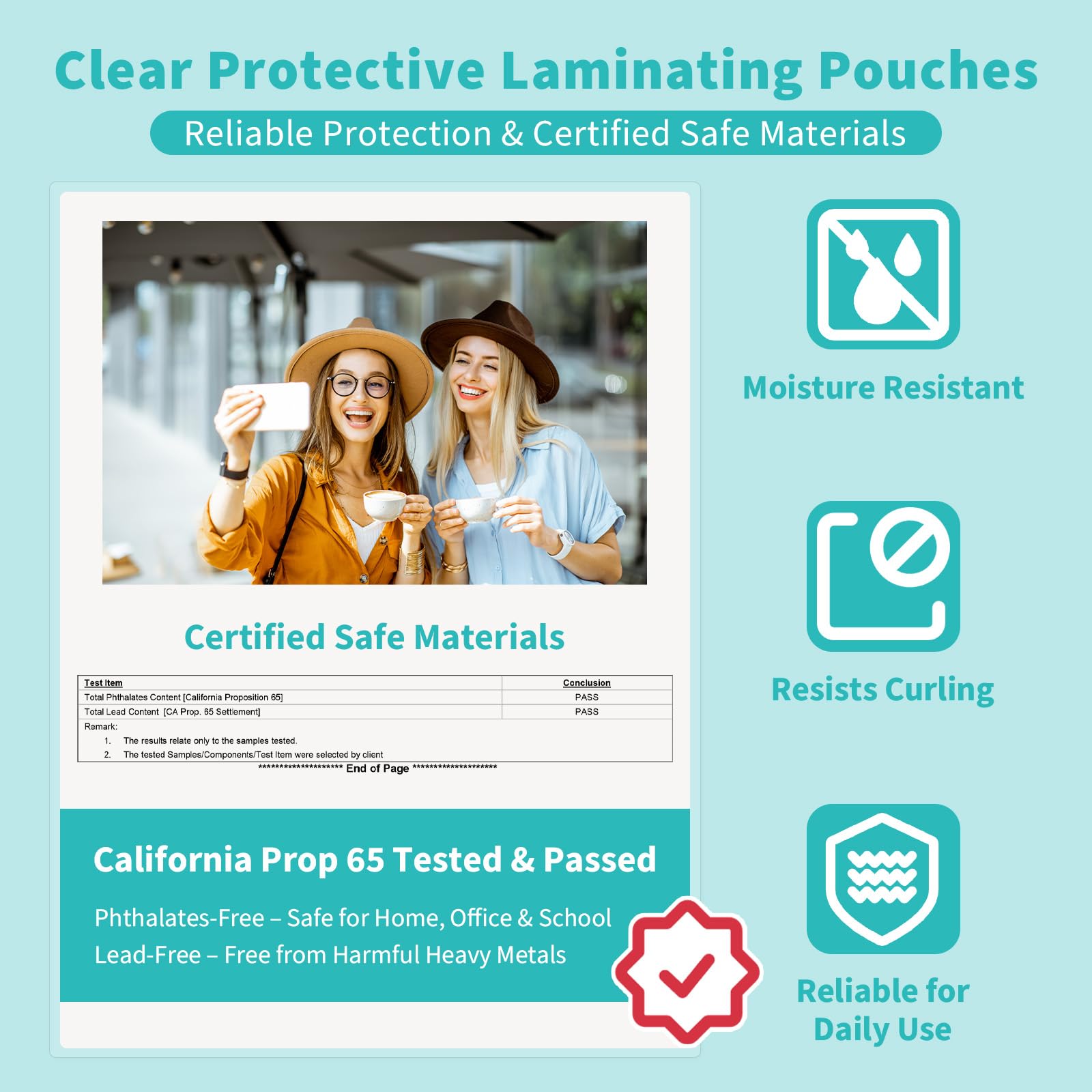 Binditek 100 Pack 3 Mil Thermal Laminating Pouches, 9x11.5 Inches Laminating Sheets, for Letter Size, Ultra Clear, Glossy, Hold 8.5x11 Inches, Heat Seal, Office School Supplies
