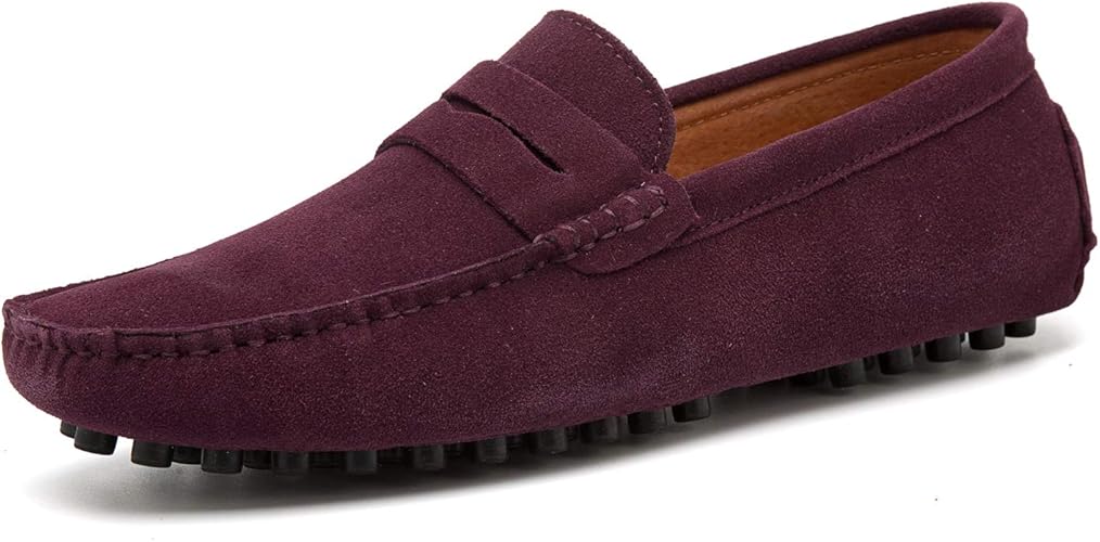 Mocassim masculino Go Tour Penny mocassim mocassim para dirigir sem cadarço mocassim mocassim sapatos de barco, Vermelho, 14.5 | Amazon.com.br
