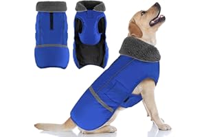 Doglay Dog Coat, Waterproof Dog Jacket Pet Winter Coat for Cold Weather with Thicken Furry Collar, Reflective Puppy Winter Jacket Warm Fleece Lining for Small Medium Large Pets