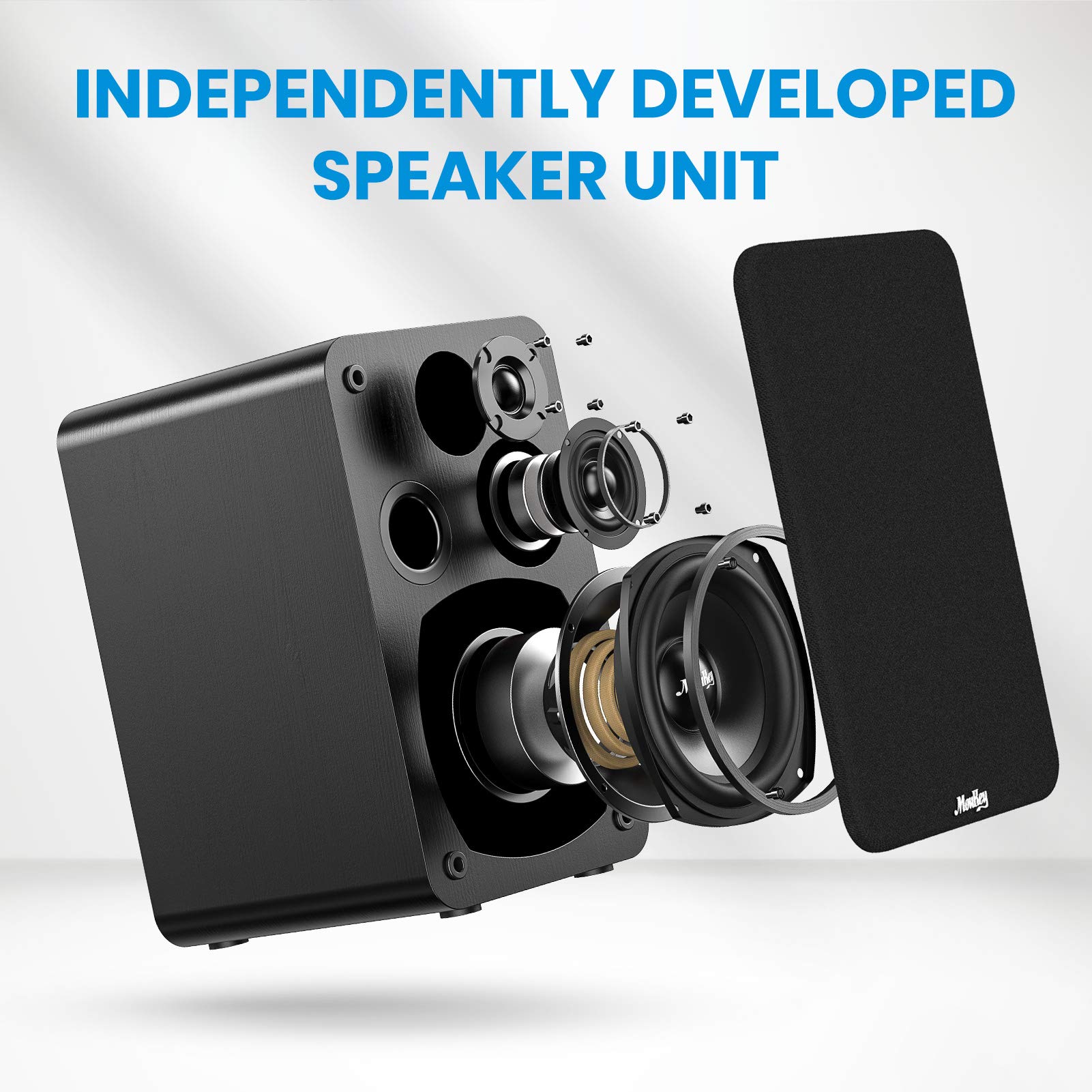 Mua Moukey Passive Bookshelf Speakers (Pair), Peak Power 2×55W, 3Way