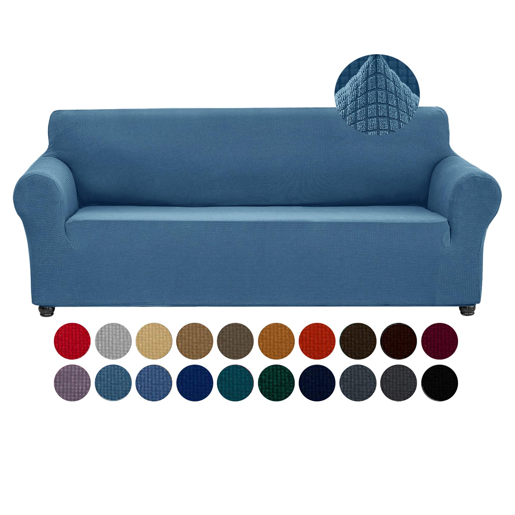 Photo 1 of Joccun Stretch Couch Cover Slipcovers, 1-Piece Sofa Covers for 3 Cushion Couch Spandex Jacquard Washable Furniture Protector Cover for Living Room,Kids,Pets(Sofa,Niagara)