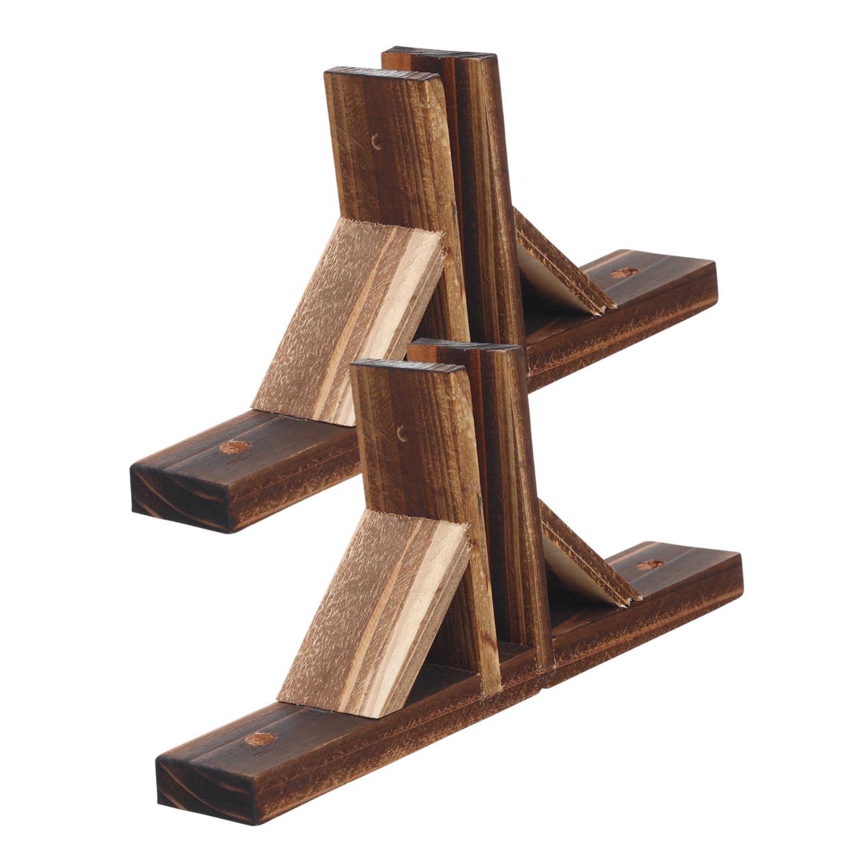 Cabilock 2pcs Wooden Garden Trellis Panels Fence Base Kit with Stable Support Wood Material Garden Fence Holder