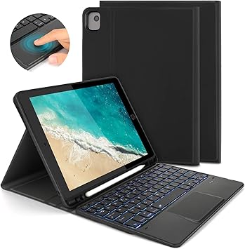 Amazon Com Backlit Bluetooth Touch Keyboard Case For The New Ipad 10 2 8th Gen 2020 7th Gen 2019 Ipad Air 2019 3rd Gen Ipad Pro 10 5 Jelly Comb Keyboard With Build In Touchpad And Protective Cover Black