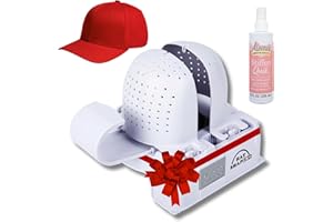 Danyco Adjustable Hat Shaper Machine with Stiffening Spray - Baseball Cap Shaper - Care Tool for Caps, Snapbacks, Fitted Hats - Fan Drying Tech for Shape Restoration & Preservation - Hat Gifts for Men