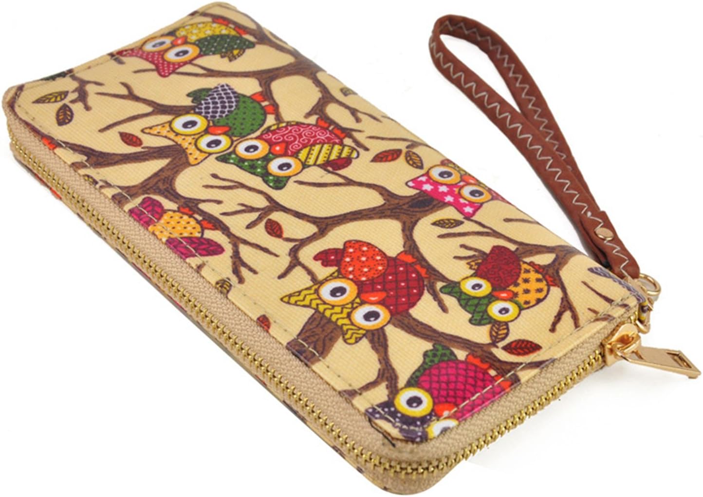 Fashion Owl Long Leather Wallet Purse Clutch Handbag Card Holder for Women