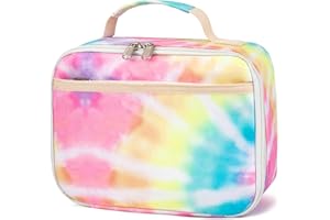 CAMTOP Kids Lunch Box Boys Girls Insulated Lunch Cooler Bag Reusable Lunch Tote Kit for School Travel (094 Tie Dye)