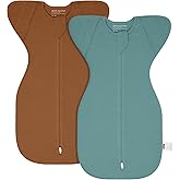 MEXXI Swaddle Baby Sleep Sack With Arms Up, 2 Pack Baby Transitional Swaddle with Double Zipper,0.5 TOG