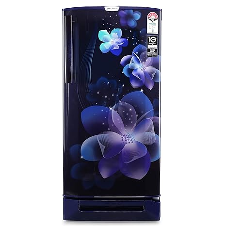Godrej 190 L 5 Star Inverter Direct-Cool Single Door Refrigerator with Base Drawer (RD 1905 PTDI 53 JW BL, Jewel Blue)