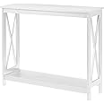 Convenience Concepts Oxford Console Table 39.5" - Sofa Table with Storage Shelf, Transitional Entryway Hall Table for Living Room and Bedroom, Display Foyer Table, White