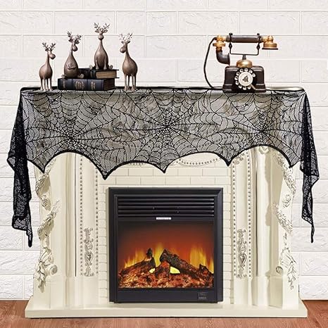 Chengdao Christmas Decorations Lace Spiderweb Fireplace Mantle