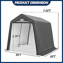 COVERONICS 8' x 8' Outdoor Storage Shed - Heavy