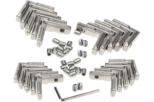 BLCCLOY 20pcs/lot Slivery 2020 Series L-Shape Interior Inside Corner Connector Joint Bracket with Screws for 20x20 Series Aluminum Extrusion Profile Slot 6mm