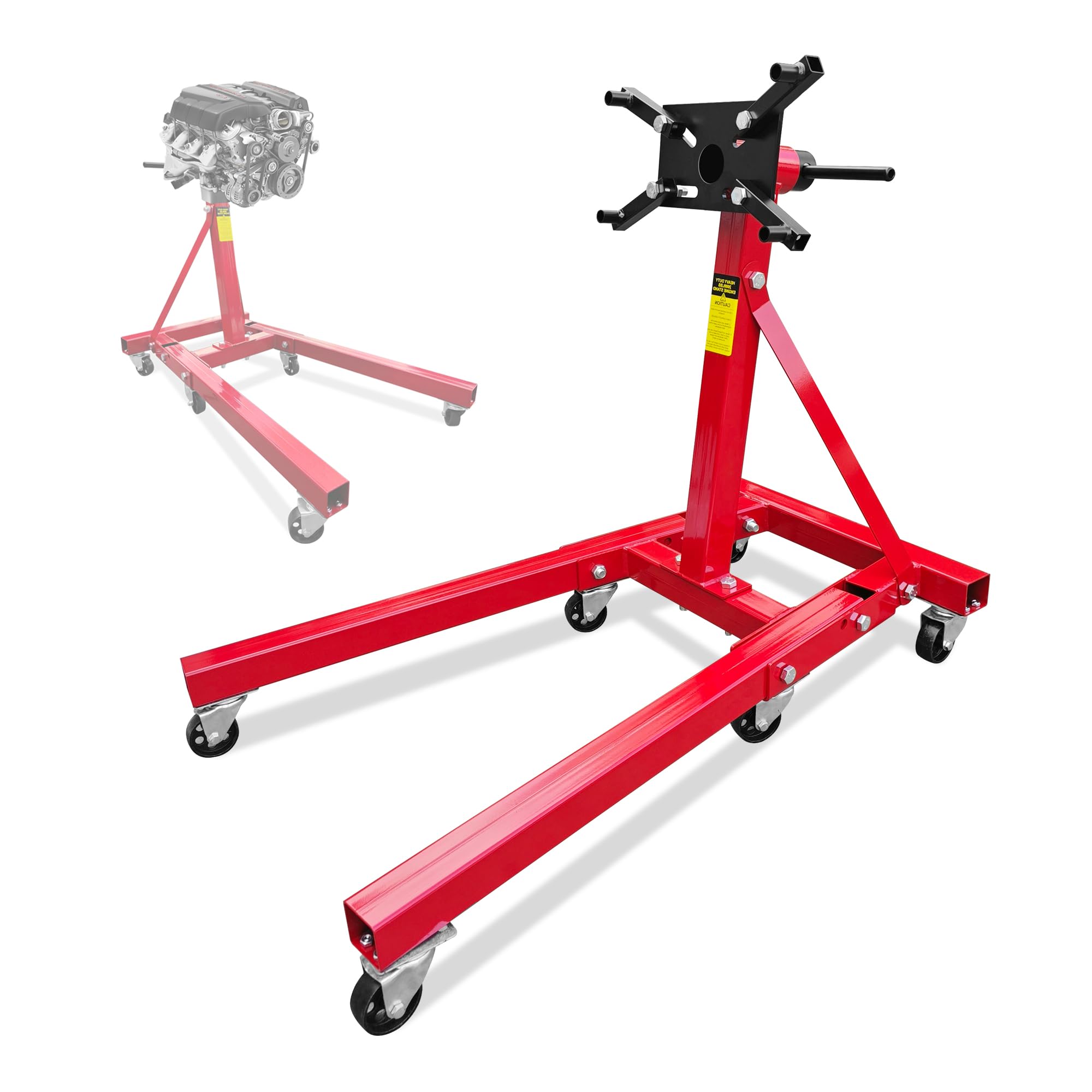 Photo 1 of CuisinSmart Engine Stand, 2000LBS Engine Lift Stand with 4 Adjustable Arms and 360 Degree Rotating Head, Heavy Duty Steel Motor Stand with 6 Casters, Iron Metal Jack for Auto Truck Motor Repair