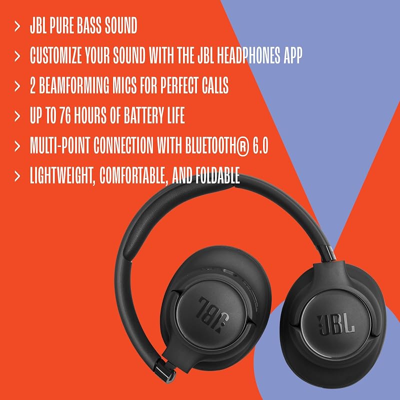 Tune 730BT, Casque Audio Circum-Auriculaire sans Fil, Noir