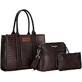 Wrangler 3Pcs Purses for Women Tote Bag Crossbody Handbag Sets with Strap
