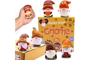 JOINBO Thanksgiving Gnomes Squishies Toys for Kids,6 Pack Thanksgiving Party Favor Set Slow Rising Stress Relief Super Soft Squeeze Gift for Boys Girls