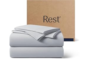 REST® Evercool®+ Cooling Sheet Set, King Size, Light Gray, Breathable Bed Sheets for Hot Sleeper and Night Sweats, with Pillowcases, with Ionic+ Self-Cleaning Silver Yarn for Sensitive Skin, 4PCS