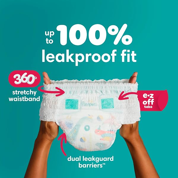 PAMPERS DIAPERS – CRUISERS 360 – SIZE 6, 104 COUNT, BABYPROOF UP TO 100% LEAKPROOF PULL-ON DIAPER