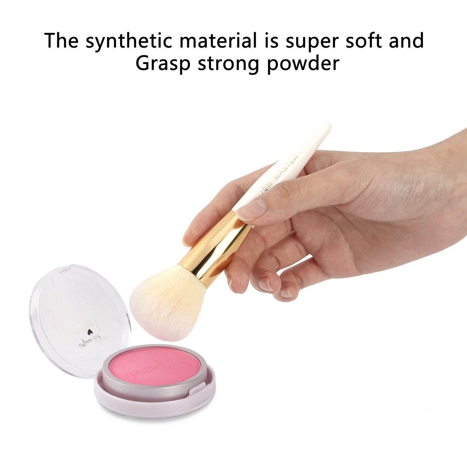 5 Piece Makeup Brushes Set Synthetic kabuki Powder Foundation Blending for Cosmetic Beauty brushes with Soft Light and Bouncy Vitamin-C Synthetic Bristles Outdoor Usage