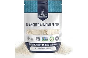 Great River Milling Blanched Almond Flour | Finely Ground Gluten Free Baking Alternative | Made from Whole Blanched Almonds | Non-GMO, Glyphosate Free, Kosher, Vegan Certified | 4 Lb